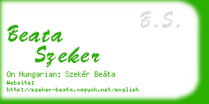 beata szeker business card